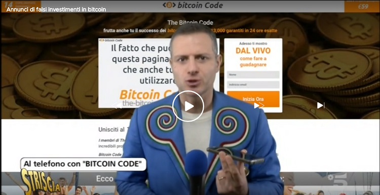 bitcoin code striscia la notizia