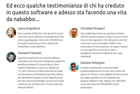 bitcoin code testimonianze