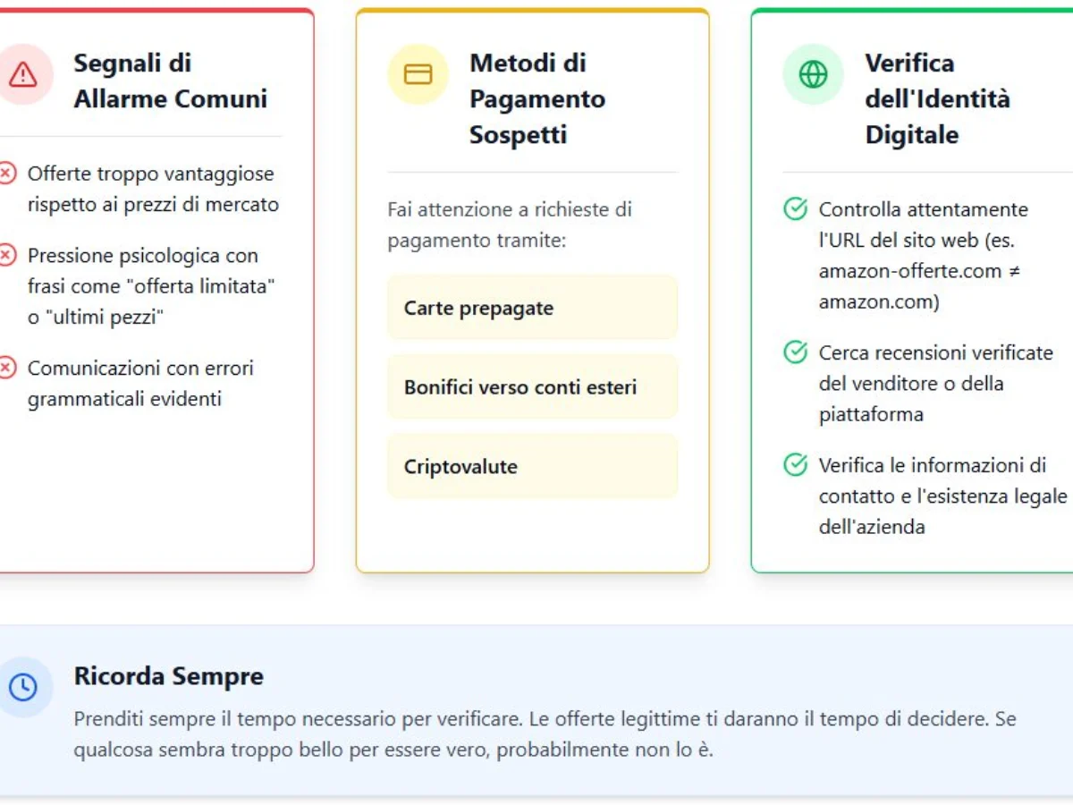 come riconoscere una truffa online
